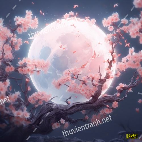 Tranh dán tường hoa anh đào-JP-521 - Tranh tường chất lượng cao
